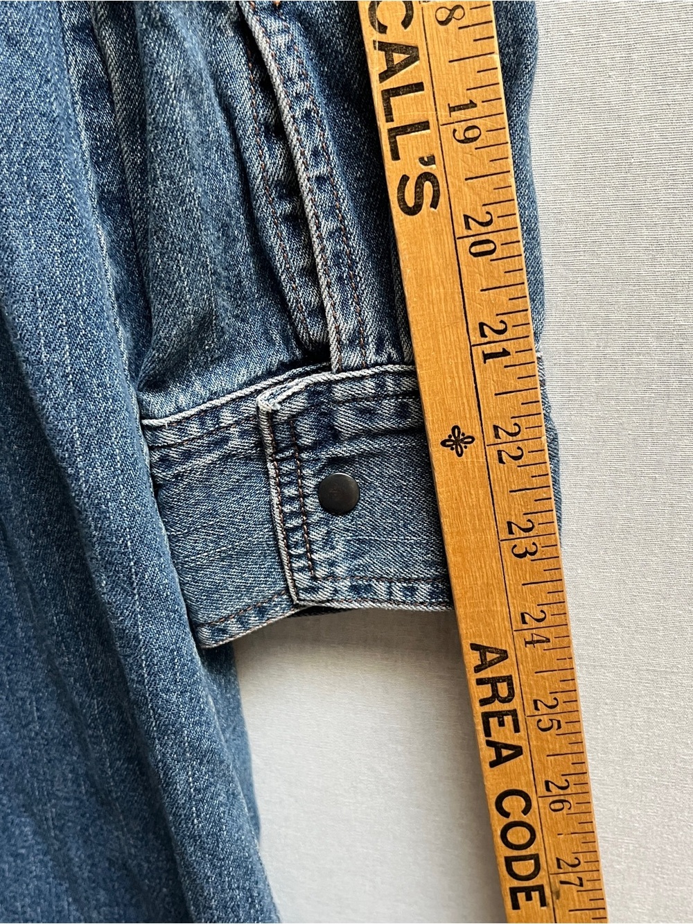 Jacob Annexe Vintage Blue Denim Button-Front Long Jacket Coat S - Picture 5 of 8